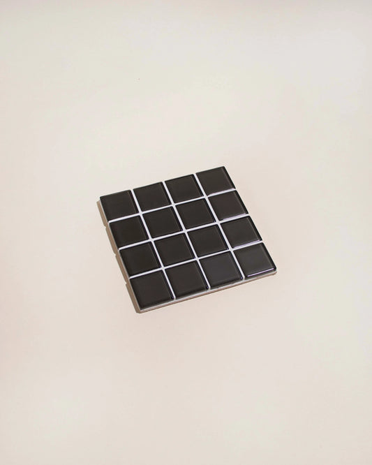 Glass Tile Coaster - Black - Subtle Art Studios