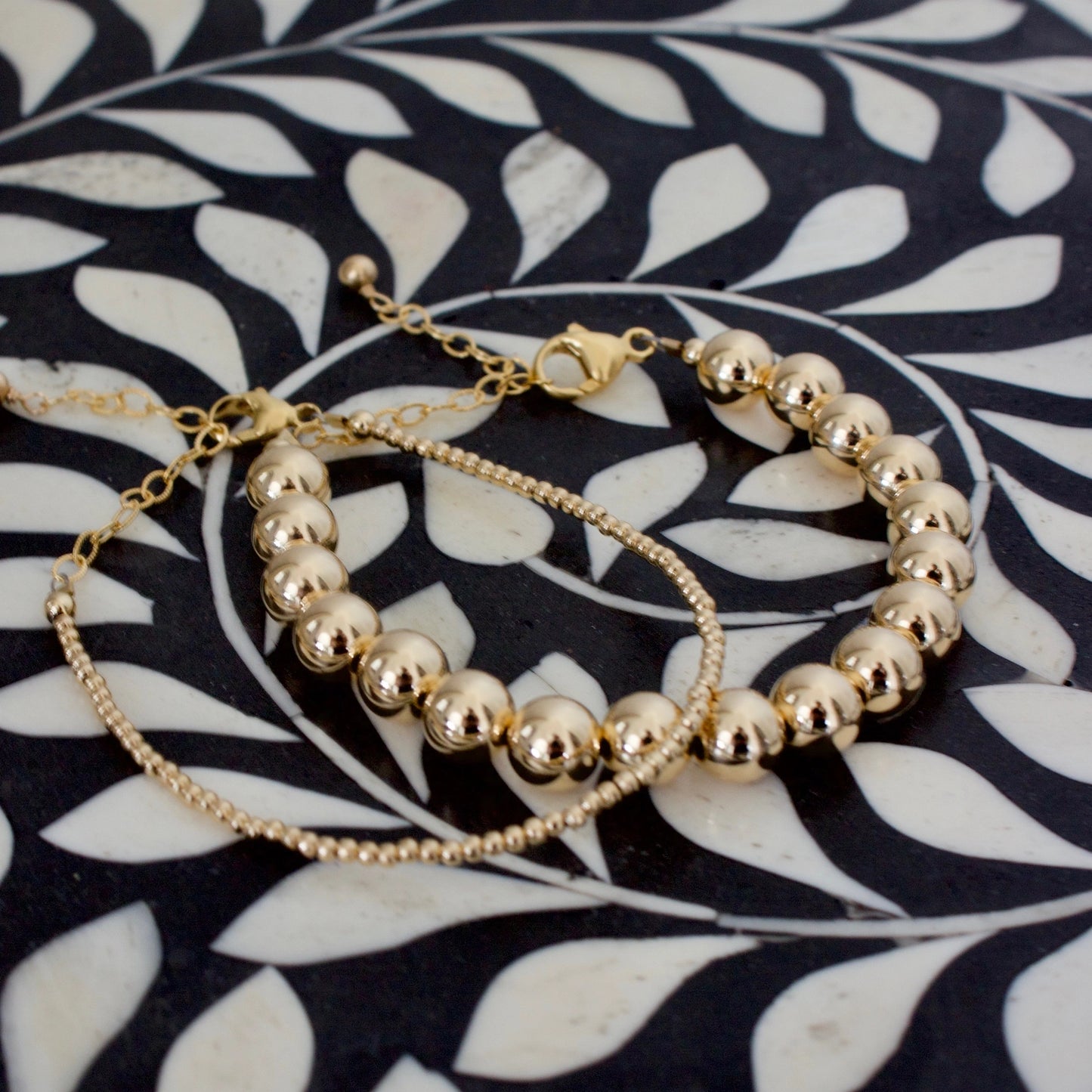 Chunky Gold Filled Round Beaded Bracelet - 8 mm - Katie Waltman