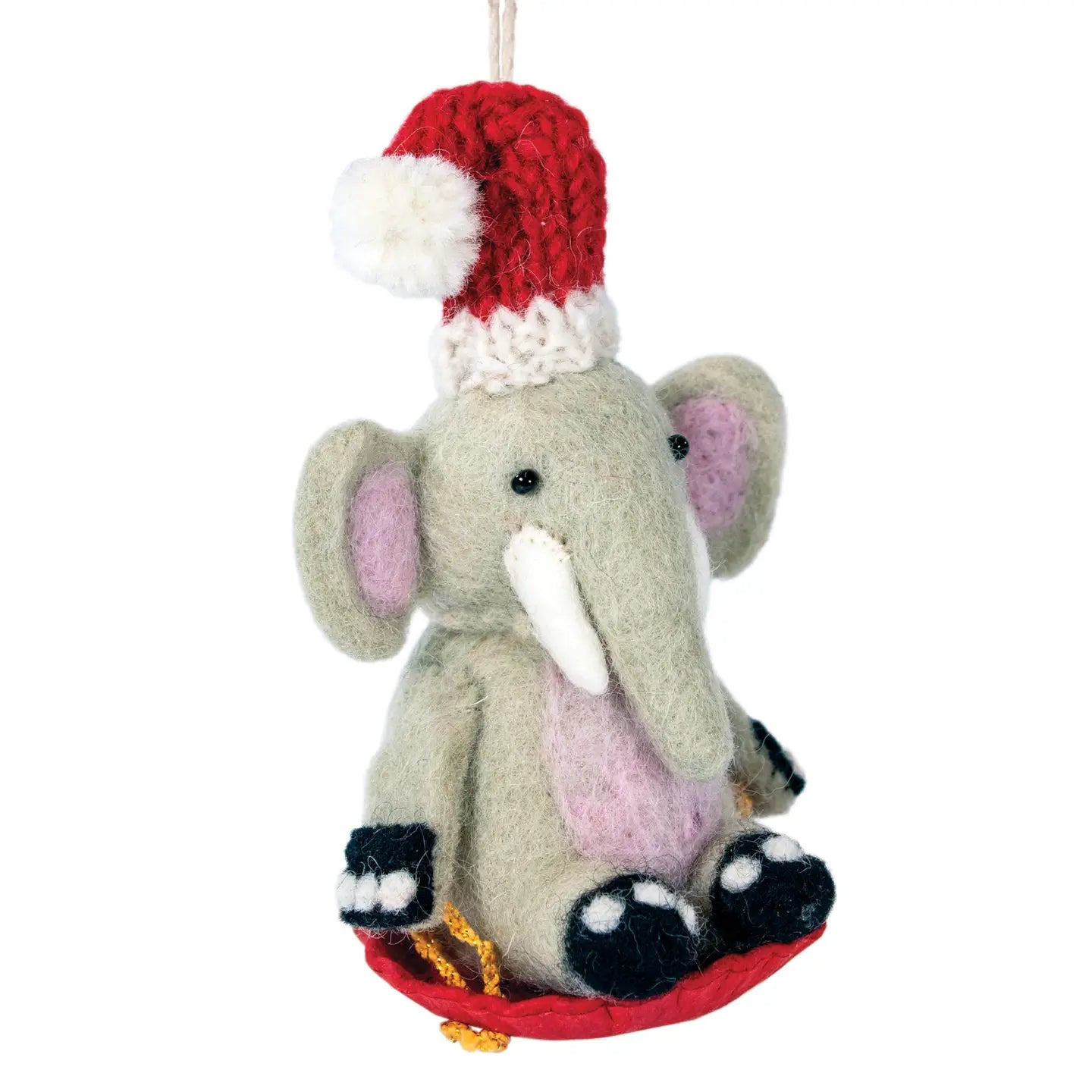 Sledding Elephant Ornament