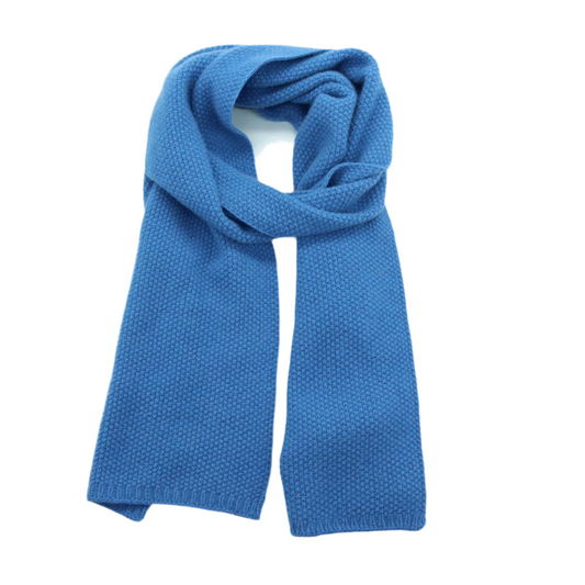 Cashmere Stitched Scarf - Blue