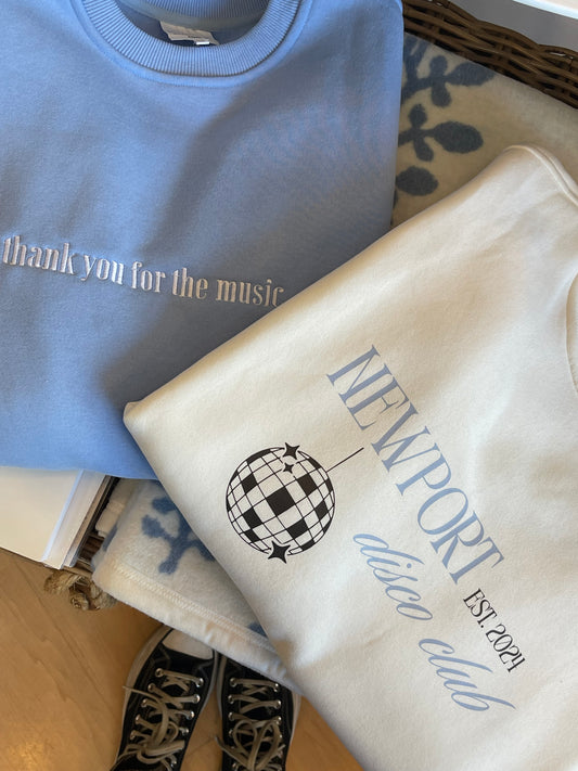 LIMITED EDITION Thank You For the Music Crewneck Sweatshirt - Little Chateau