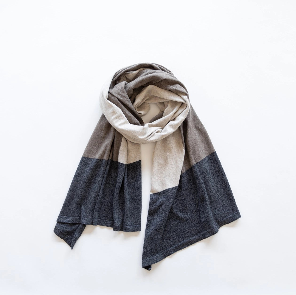 Dreamsoft Organic Cotton Travel Scarf Brownstone Colorblock - Zestt Organics