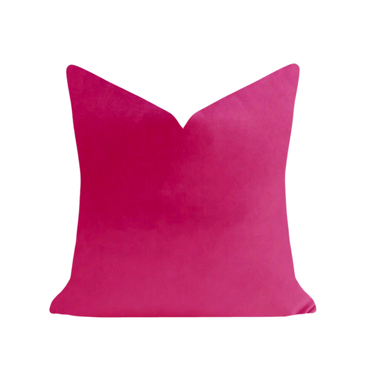 Hot Pink 22x22 Solid Velvet Pillow - Laura Park