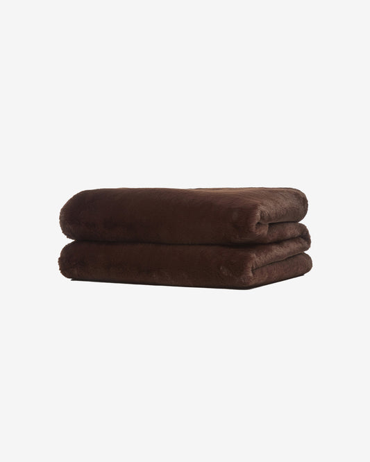 Brady Faux Fur Blanket - Espresso - Apparis