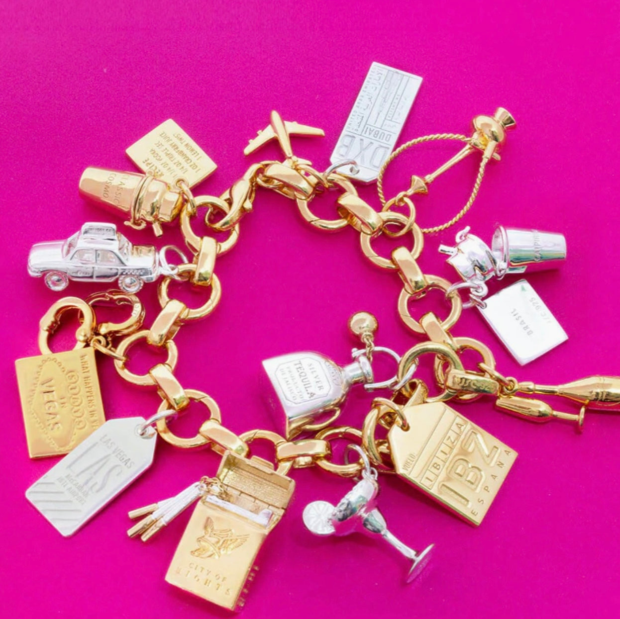 Infinity Link Charm Bracelet - Gold Vermeil - Jet Set Candy