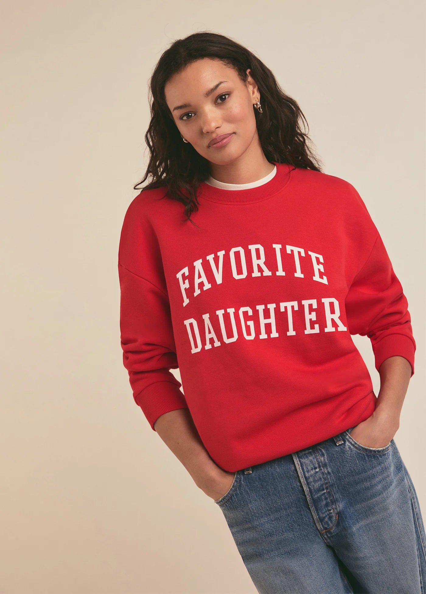 The Collegiate Sweatshirt - Haute Rouge Red - Favorite Daughter