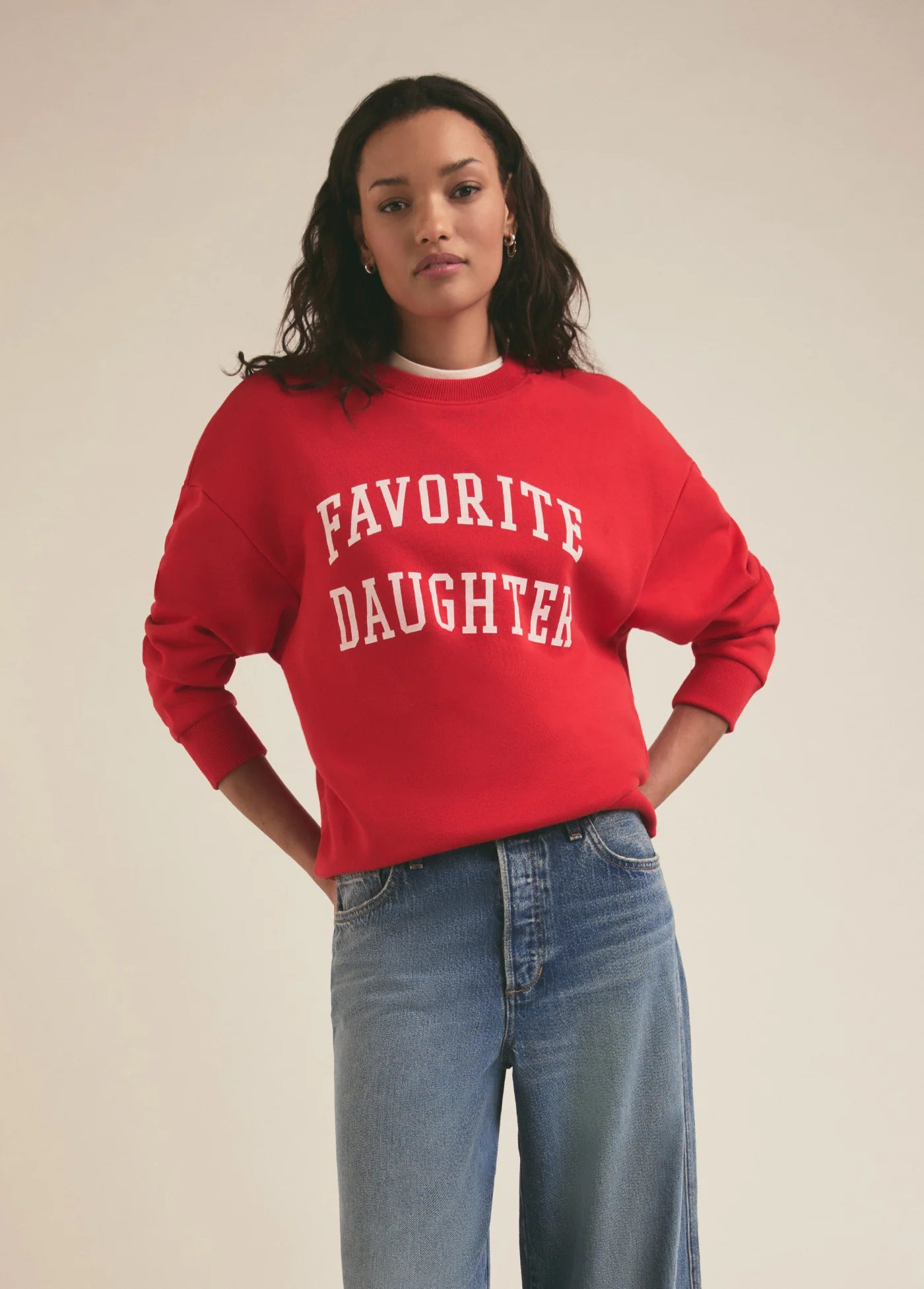 The Collegiate Sweatshirt - Haute Rouge Red - Favorite Daughter