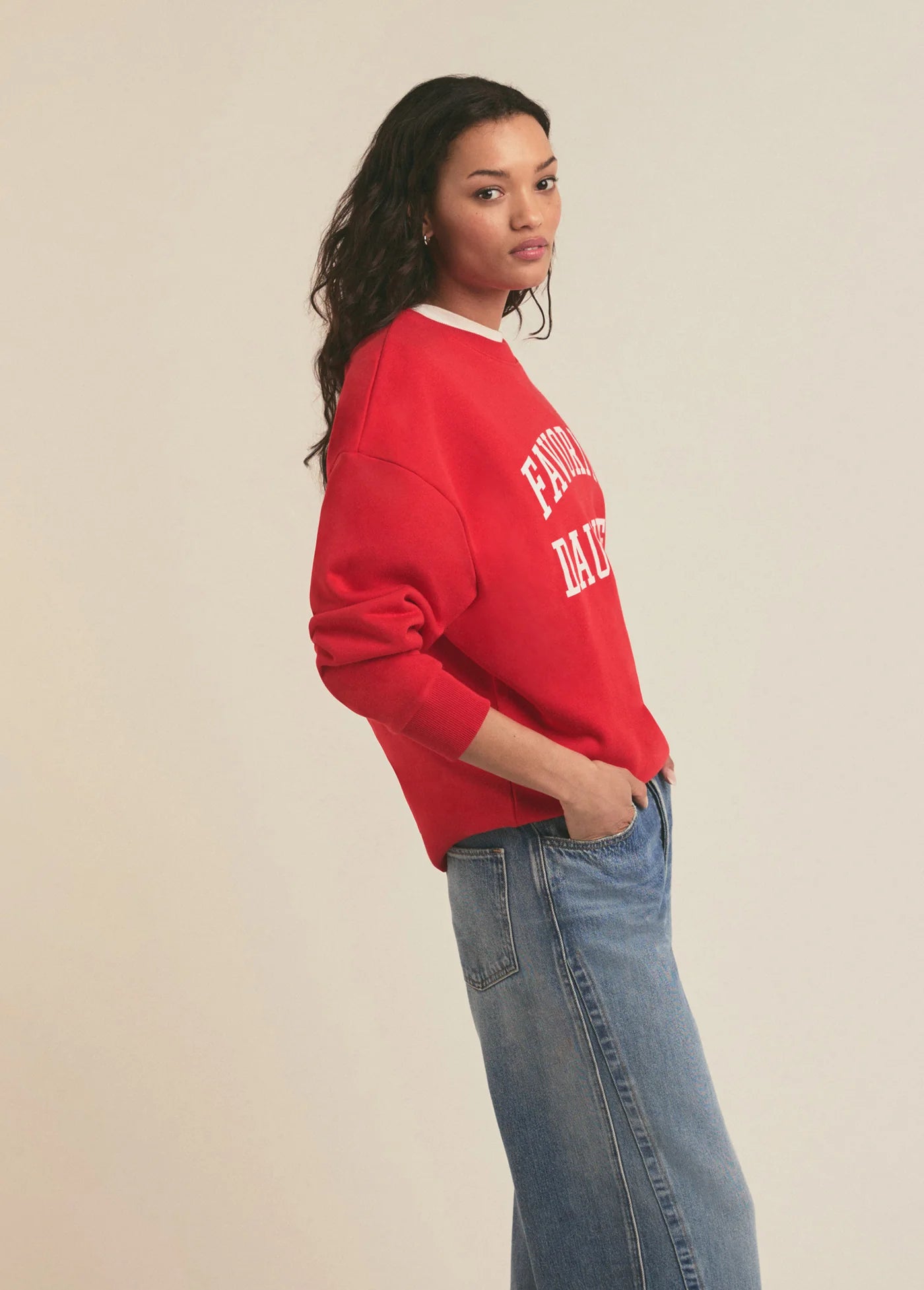 The Collegiate Sweatshirt - Haute Rouge Red - Favorite Daughter