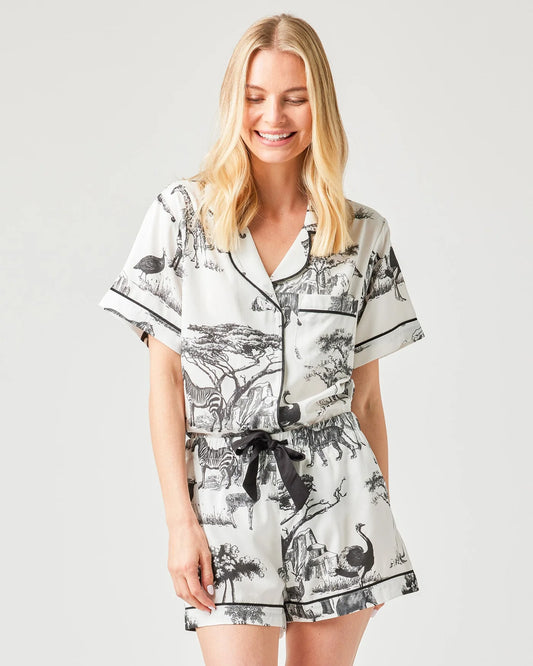 Safari Toile Pajama Shorts Set - Katie Kime