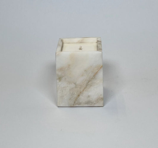 Orange Blossom Marble Candle - Tan - Standard Wax