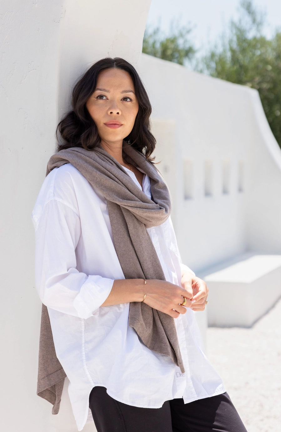 Dreamsoft Organic Cotton Travel Scarf - Latte - Zestt Organics