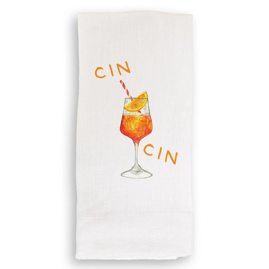 Aperol Spritz Linen Tea Towel - No Words - French Graffiti