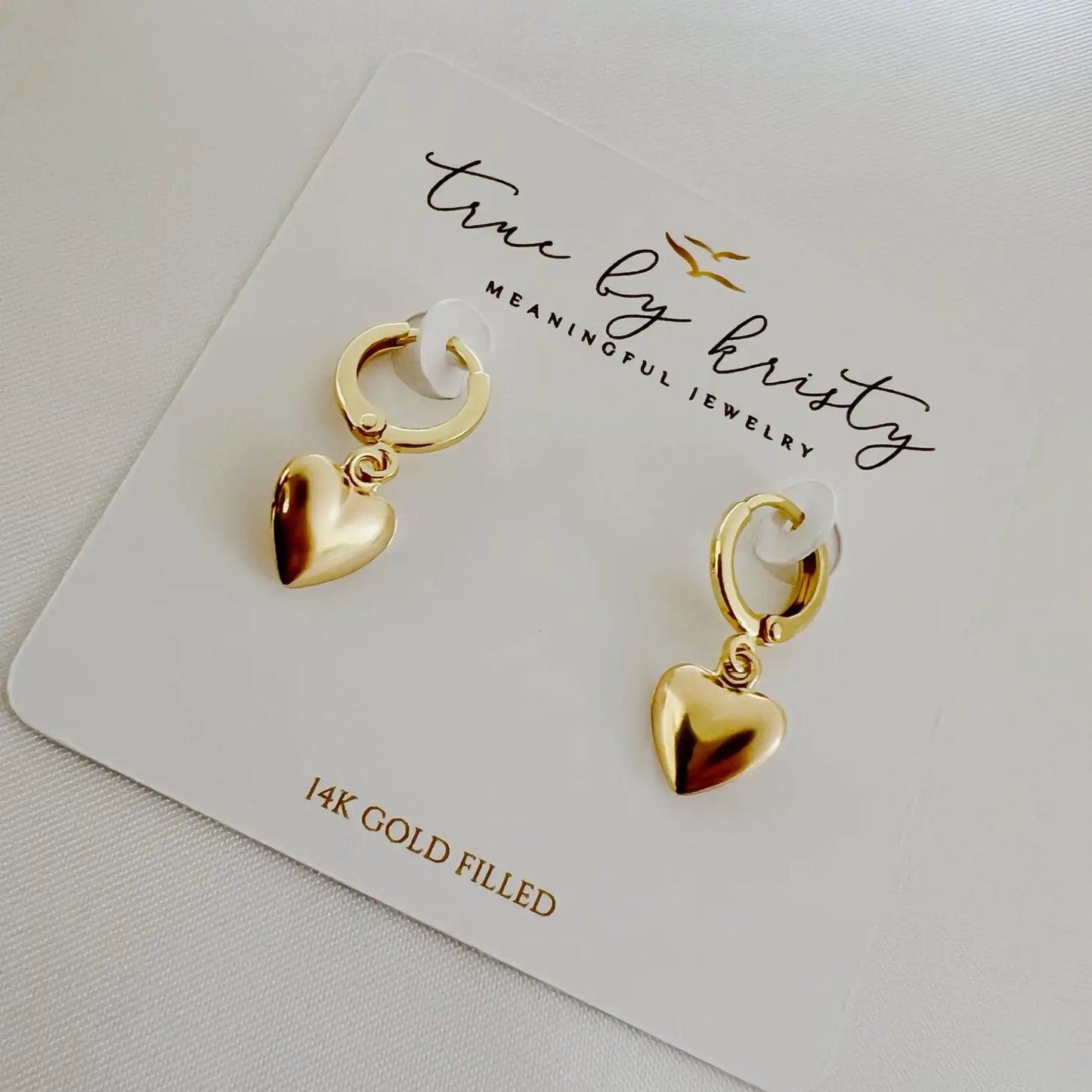 Hartley Heart Hoops Gold Filled Earrings - True by Kristy Jewelry