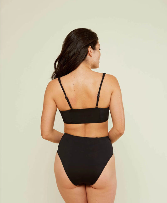 The High Waisted Cheeky Bikini Bottom - Black - Andie Swim