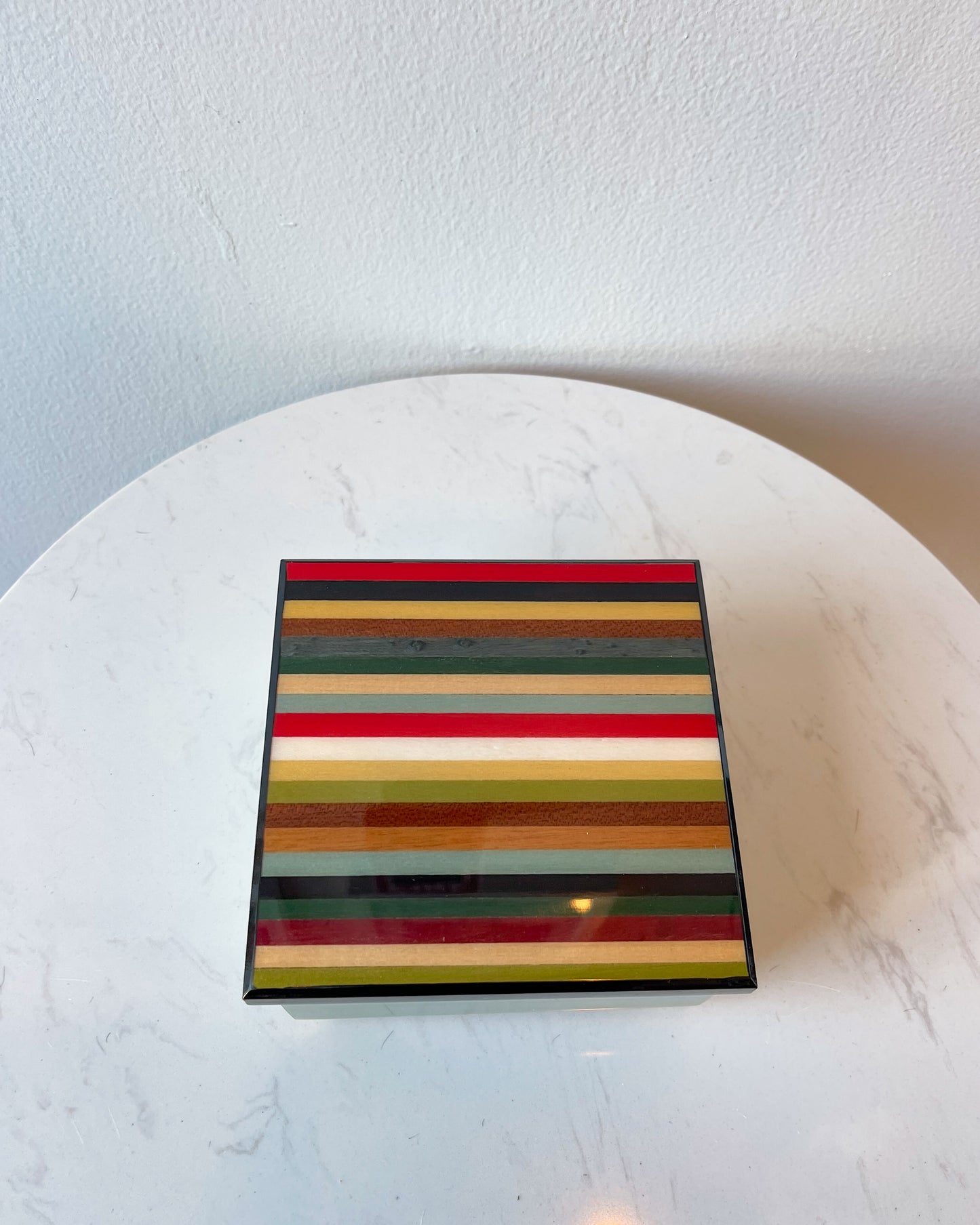 Stripe Wooden Inlaid Music Box - Made in Sorrento, Italy