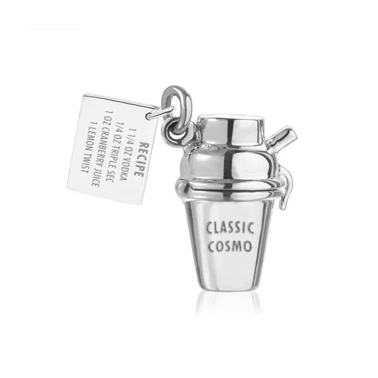 Cosmo Cocktail Shaker Charm - Sterling Silver