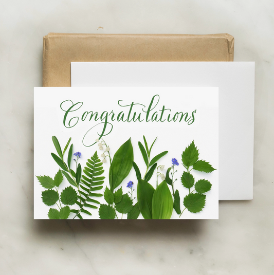 Congratulations with Lily of the Valley Card - Bottle Branch