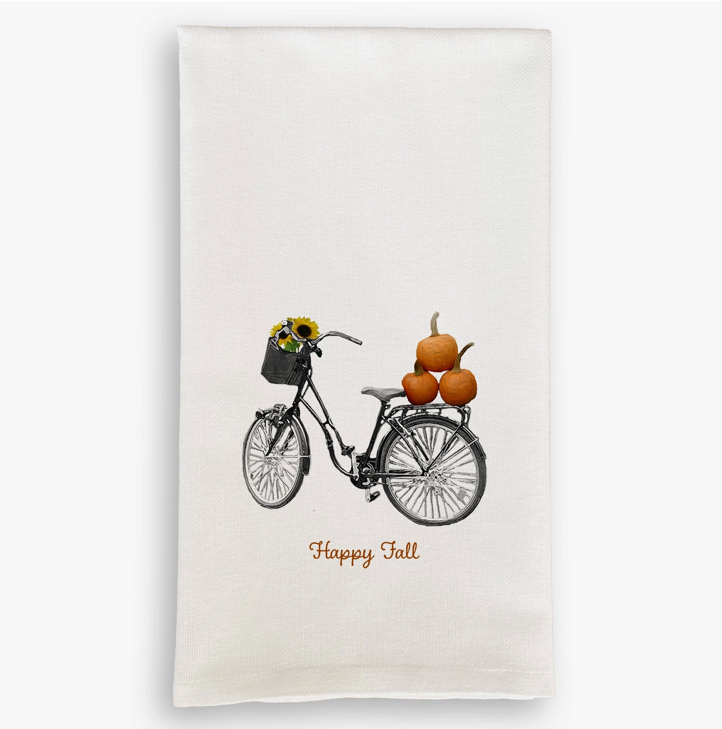 Fall Bicycle Linen Tea Towel - French Graffiti