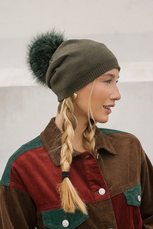 Cashmere Beanie with Detachable Pom - ALL COLORS