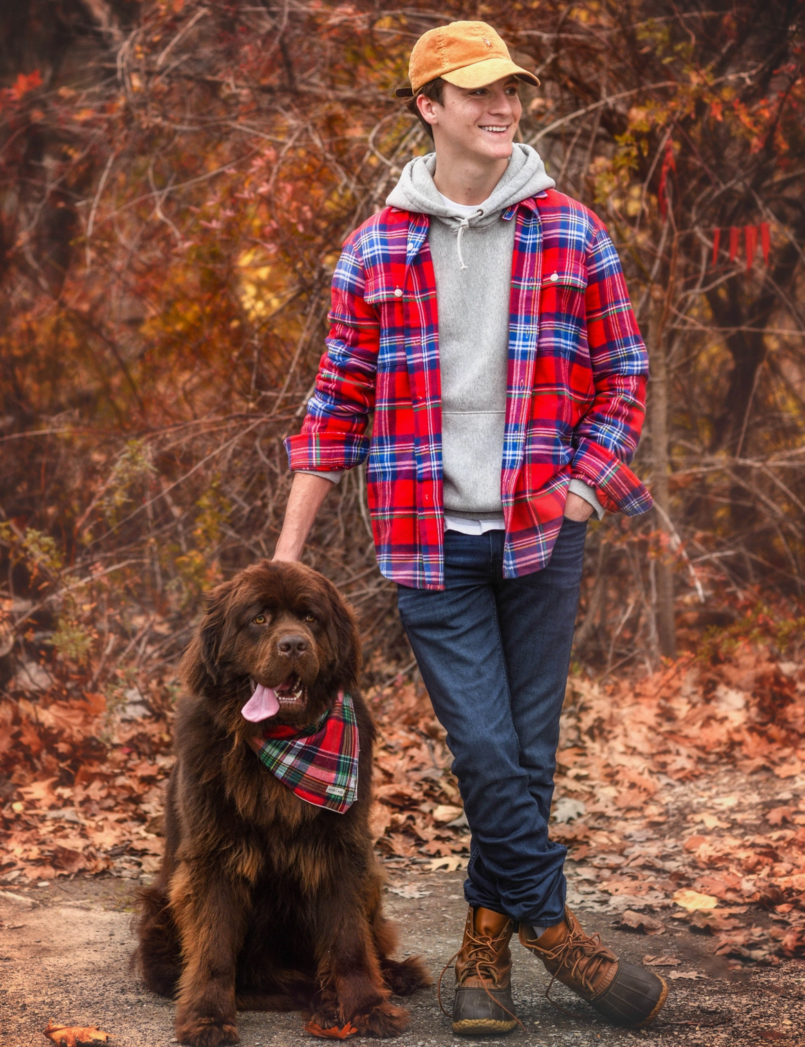 The Red Tartan Flannel Dog Bandana (2 Sizes) - Kendall Wags