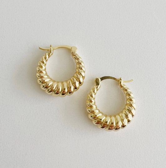 Croissant Twist Hoops Earrings Gold Filled - True By Kristy Jewelry
