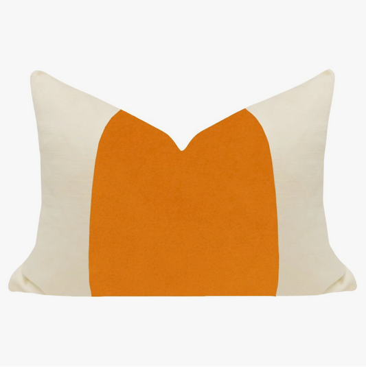 Orange 14x20 Velvet Panel Pillow - Laura Park