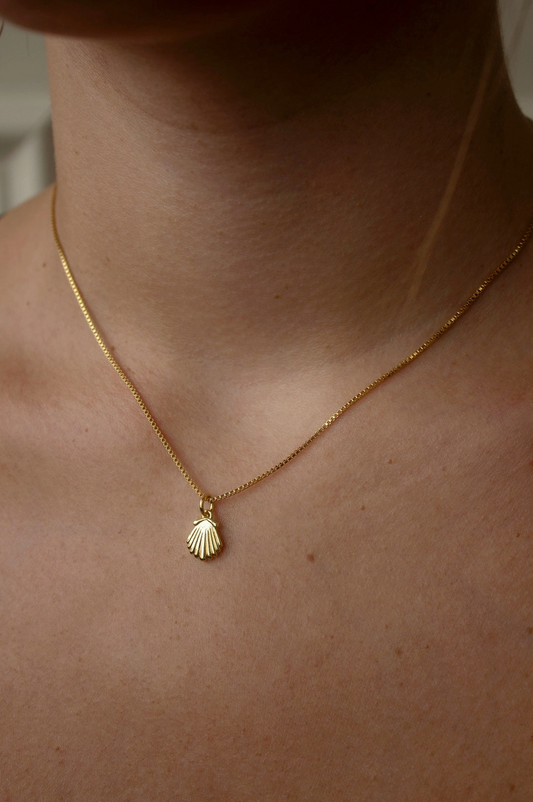 Mini Gold Seashell Necklace - Christine Elizabeth Jewelry