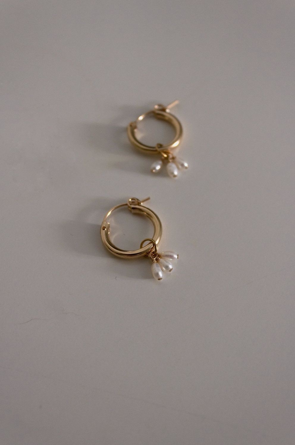 Dainty Freshwater Pearl Droplets Mini Hoop Earrings - Christine Elizabeth Jewelry