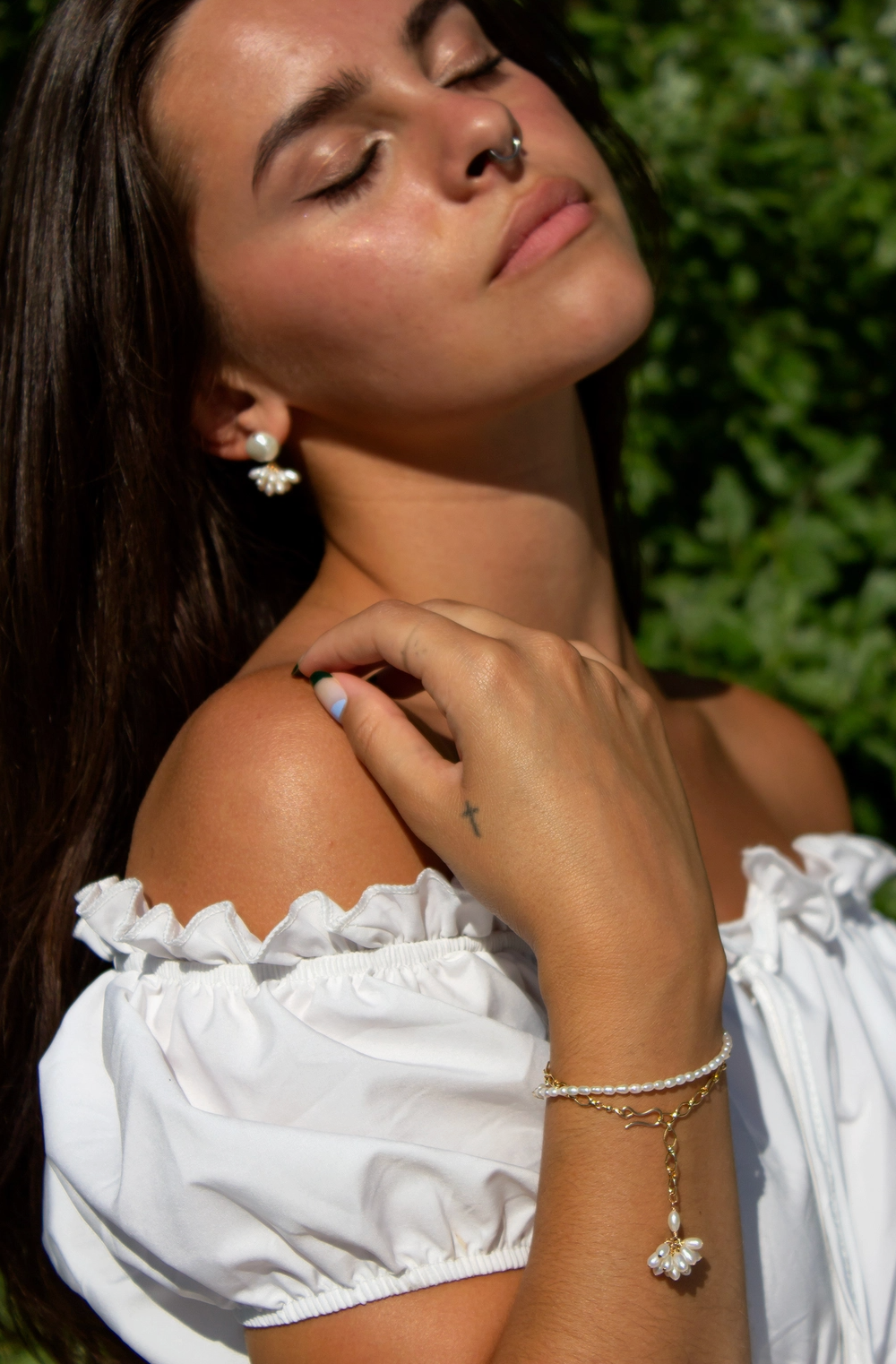 Fleurette Pearl Stud Earrings - Christine Elizabeth Jewelry