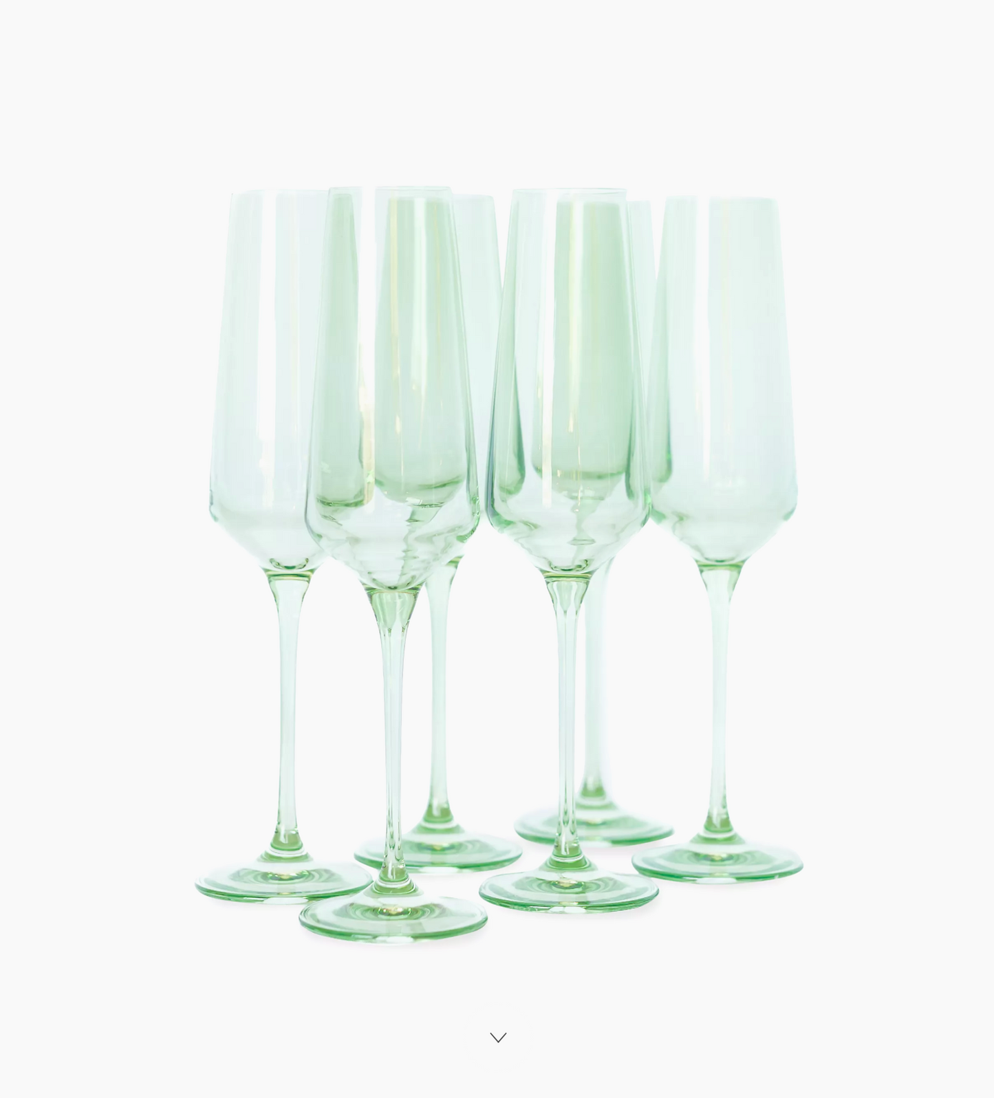 Colored Champagne Flute - Mint Green - Estelle Colored Glass (Set of 6)