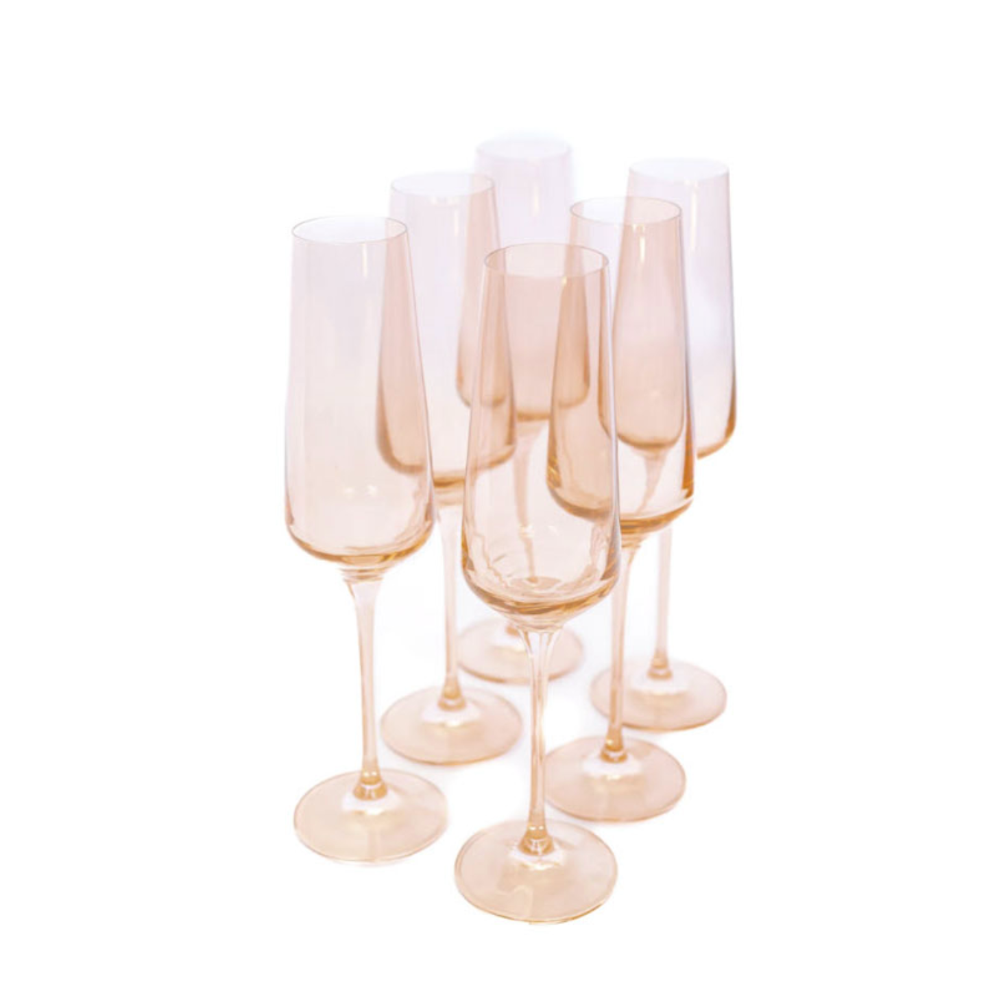 Colored Champagne Flute - Blush - Estelle Colored Glass (Set of 6)