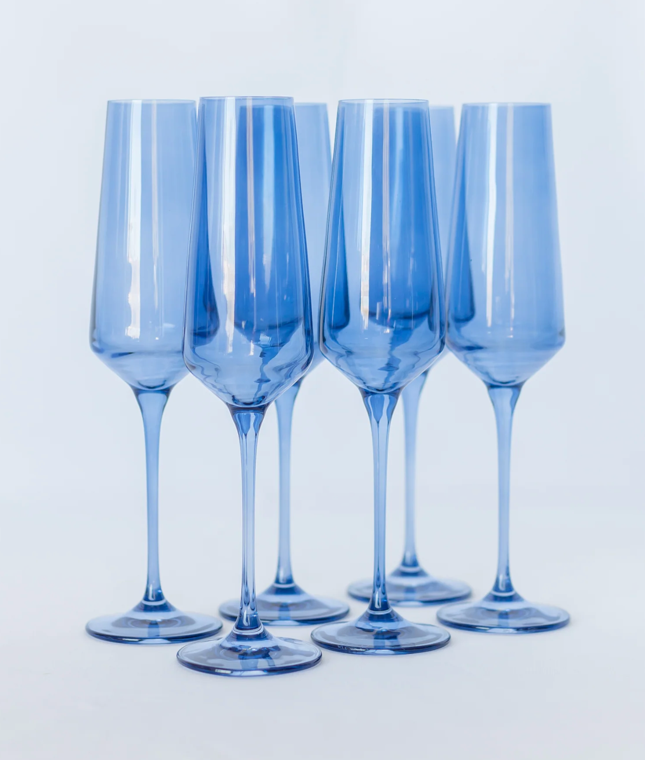 Colored Champagne Flute - Cobalt Blue - Estelle Colored Glass (Set of 6)