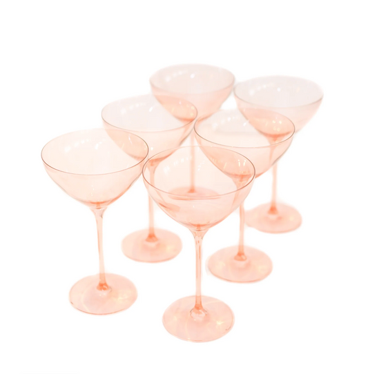 Colored Martini Glass - Blush - Estelle Colored Glass (Set of 6)