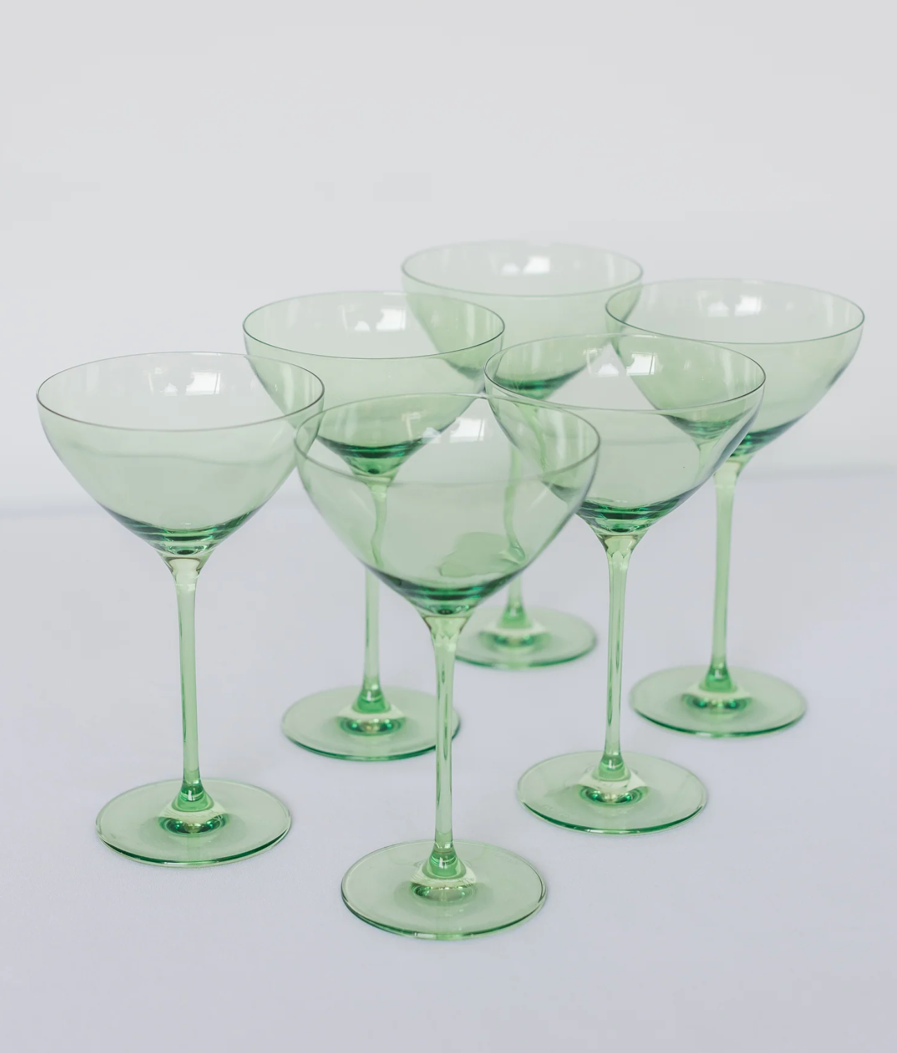 Colored Martini Glass - Mint Green - Estelle Colored Glass (Set of 6)