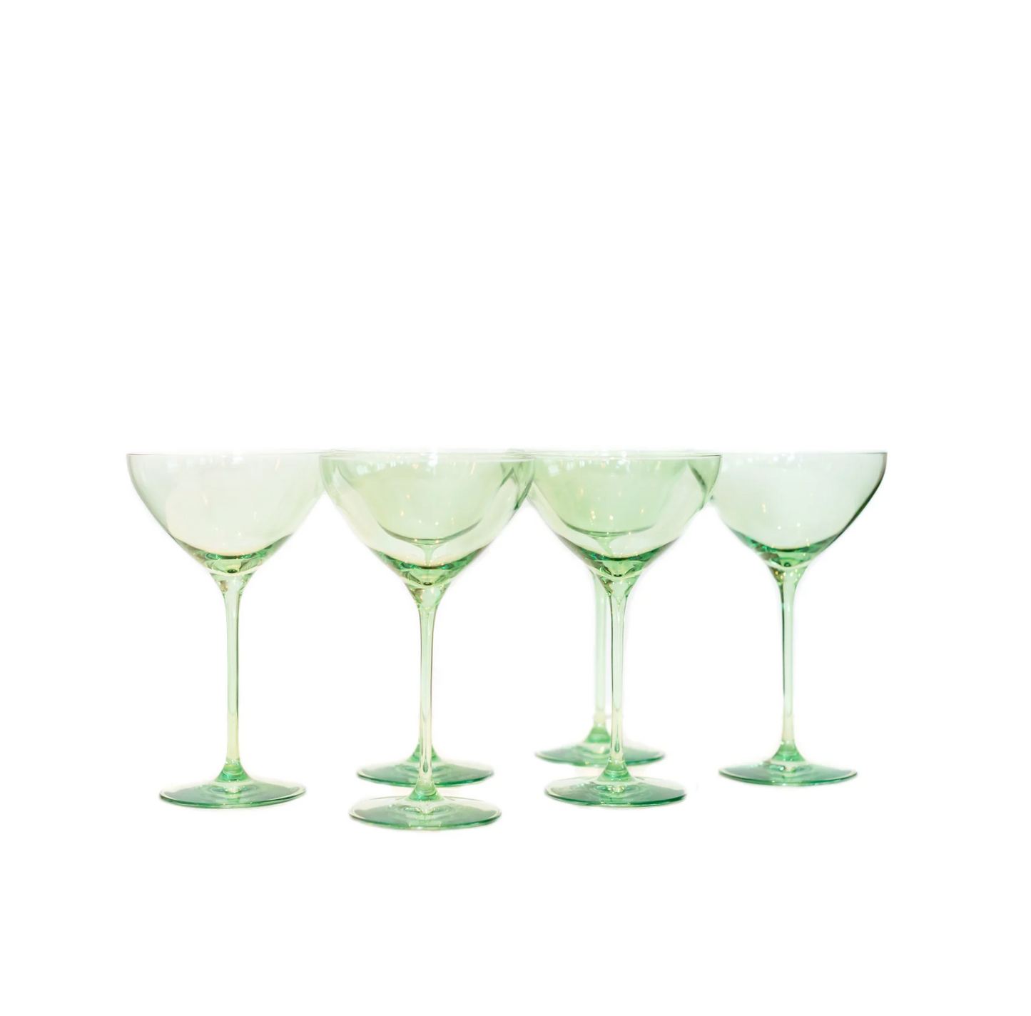 Colored Martini Glass - Mint Green - Estelle Colored Glass (Set of 6)