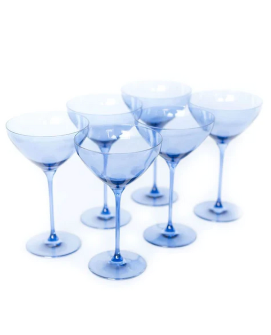 Colored Martini Glass - Cobalt Blue - Estelle Colored Glass (Set of 6)