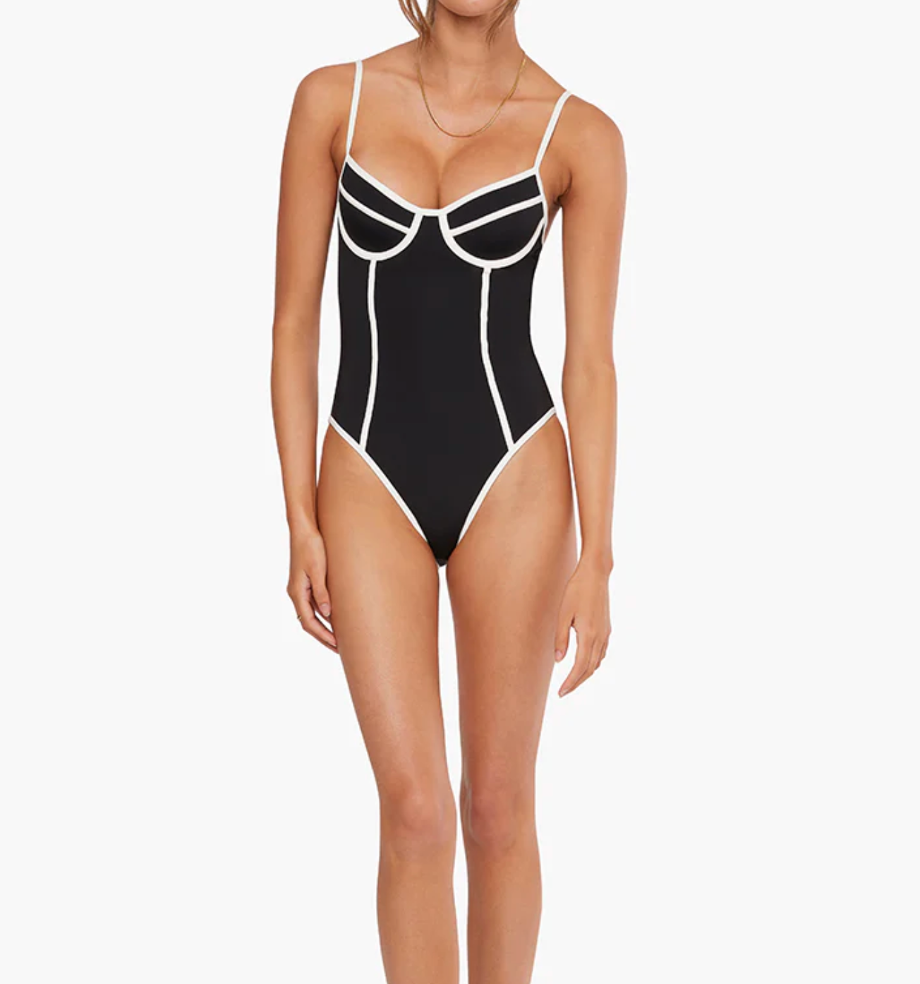 Danielle One Piece Swimsuit - Black/White - We Wore What