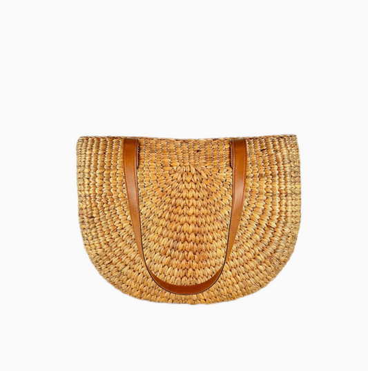 Caitlyn Classic Wicker Tote - Sea + Grass