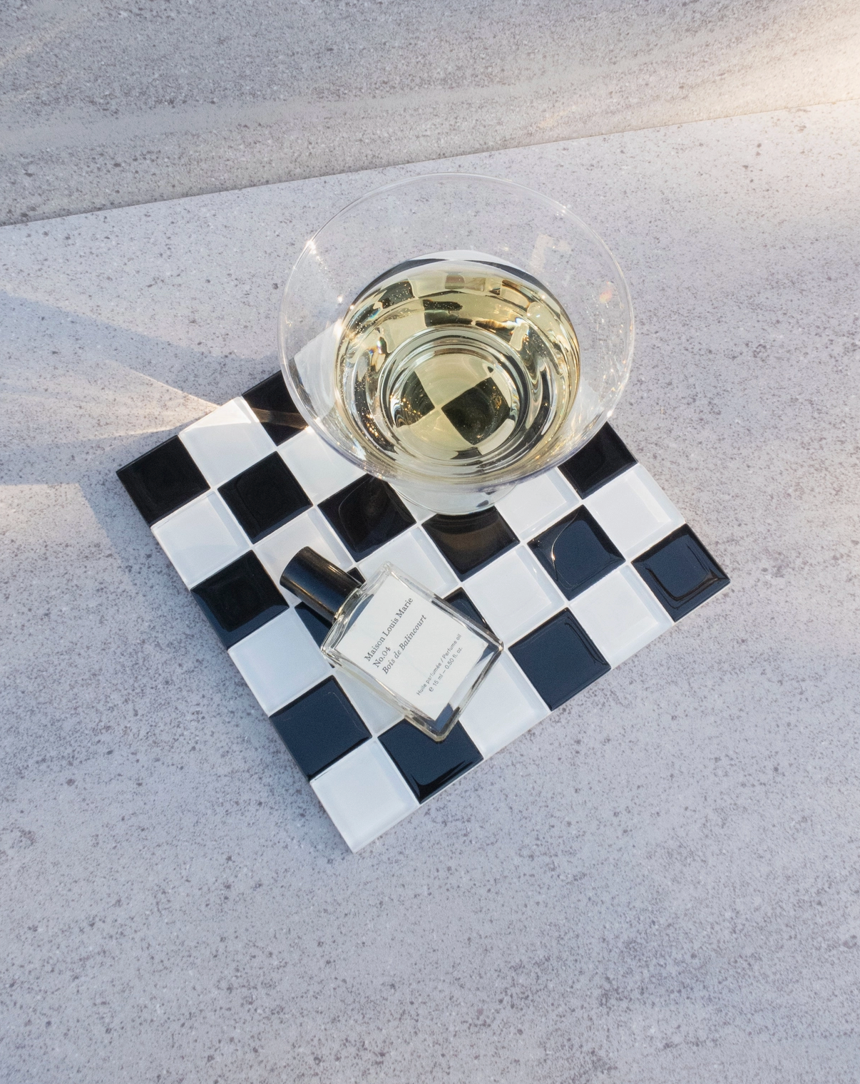 Glass Tile Tray Checkered - Black/White - Subtle Art Studios