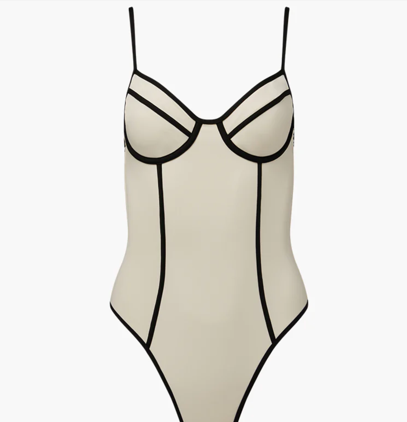 Danielle One Piece Swimsuit - Off White/Black - We Wore What
