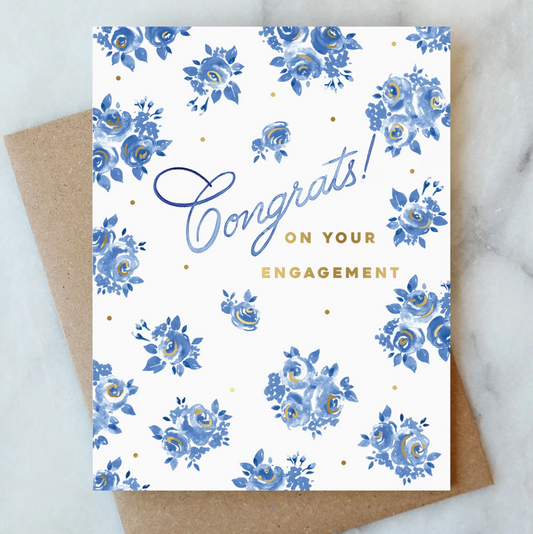 French Blue Engagement Greeting Wedding Card - Abigail Jayne