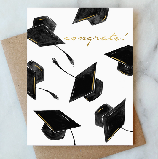Graduation Hats Congrats Greeting Card - Abigail Jayne