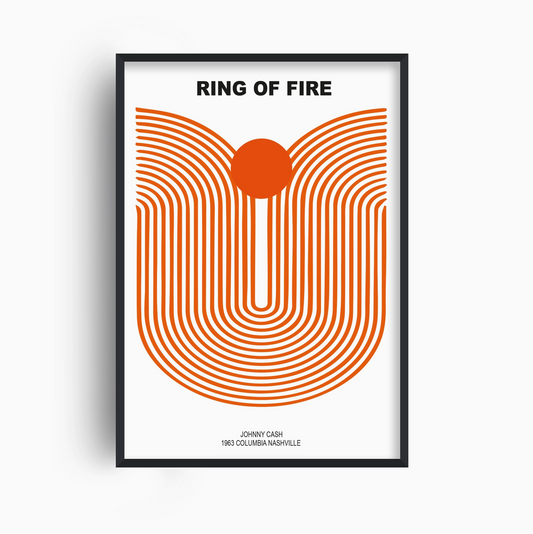 Ring of Fire Johnny Cash Music Inspired Giclée Art Print - Fan Club