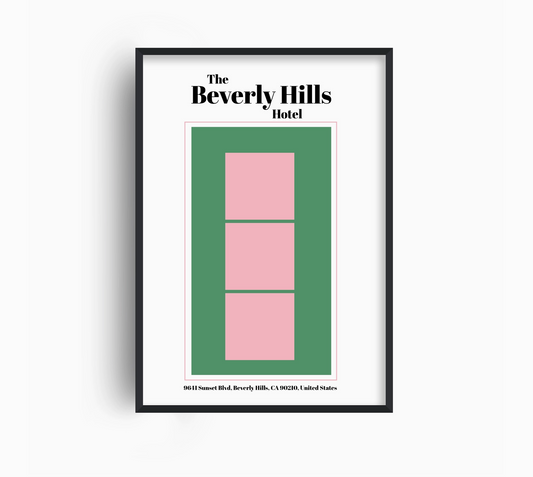 The Beverly Hills Hotel Giclée Retro Art Print - Fan Club