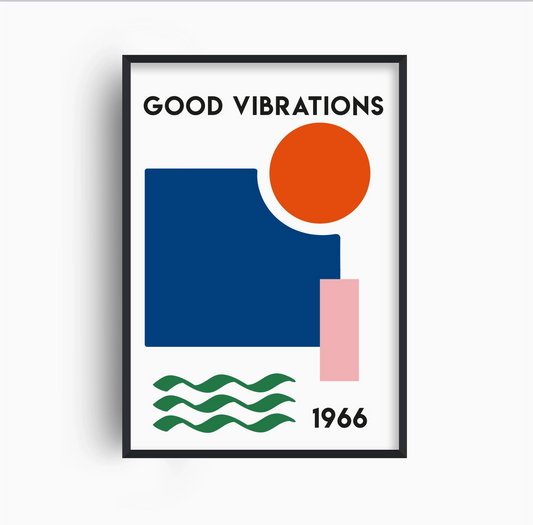 Good Vibrations Retro Abstract Giclée Art Print - Fan Club