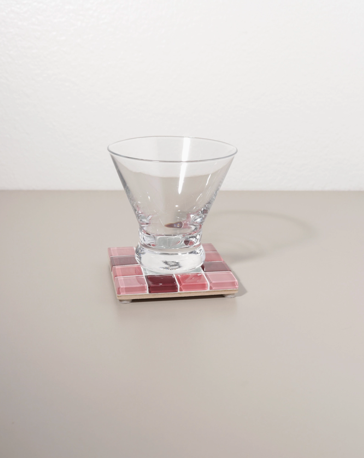 Glass Tile Coaster - Through A Window - Pink Gradient - Subtle Art Studio