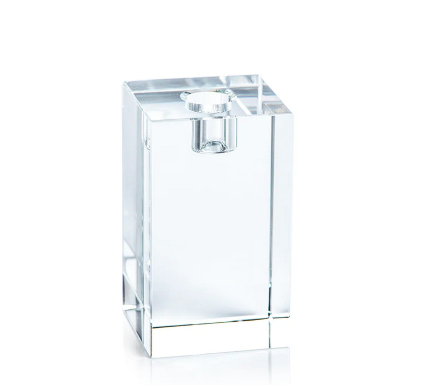 Square Crystal Glass Taper Holder - Large