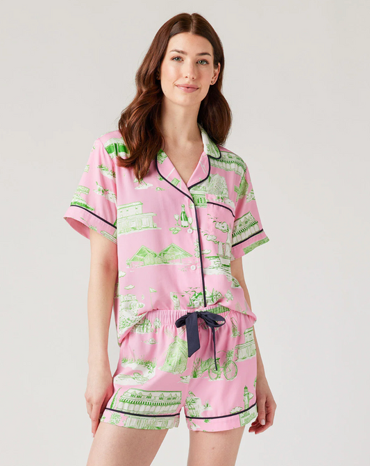 Hamptons Toile Pajama Shorts Set - Katie Kime