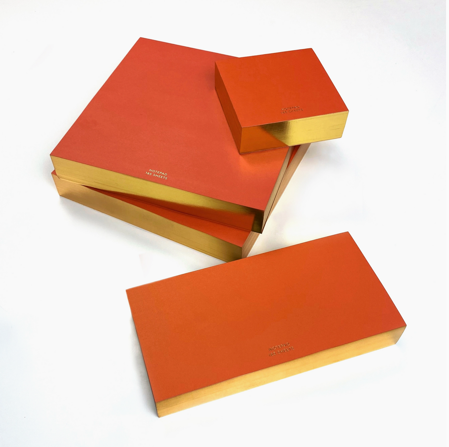 Orange Notepad with Gold Edge - Large Square - Wms&Co.