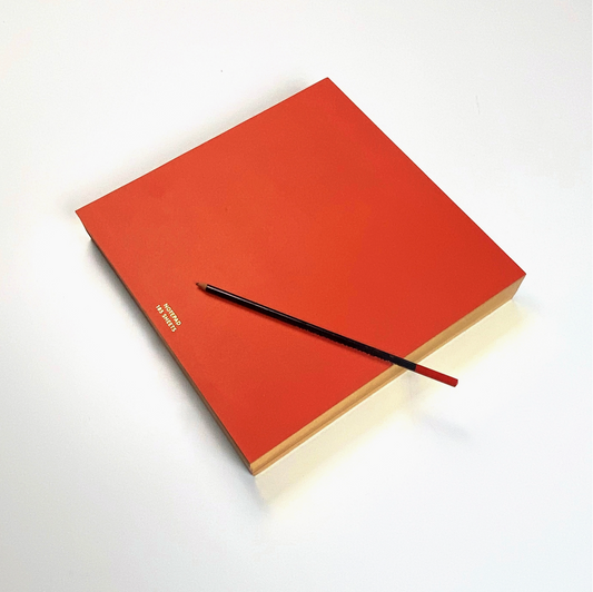 Orange Notepad with Gold Edge - Large Square - Wms&Co.